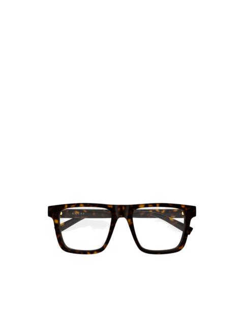 GUCCI tortoiseshell-effect square-frame glasses