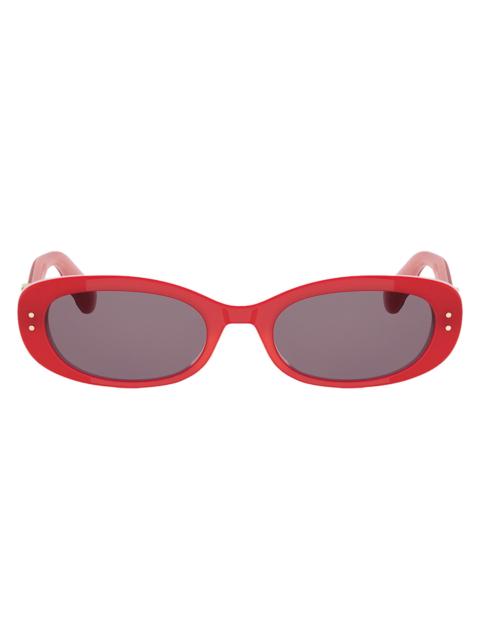 Dior Women's Oblique B1l 52MM Oval Sunglasses - Shiny Red Bordeaux