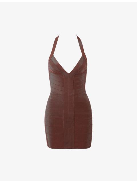 House of CB The Contour Halter-Neck Stretch-Woven Mini Dress