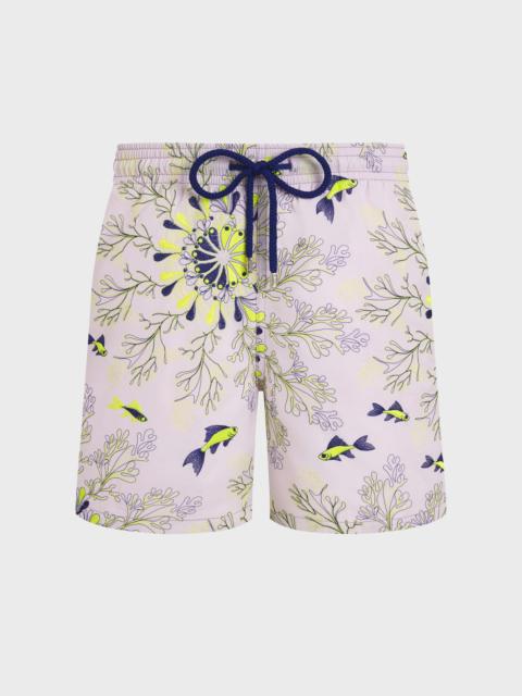 Vilebrequin MEN EMBROIDERED SWIM TRUNKS CORAL MANDALA - LIMITED EDITION