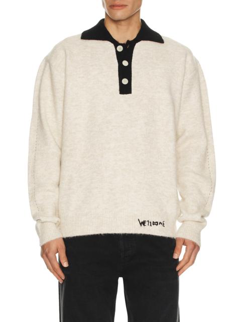 We11done Brushed Contrast Knit Top