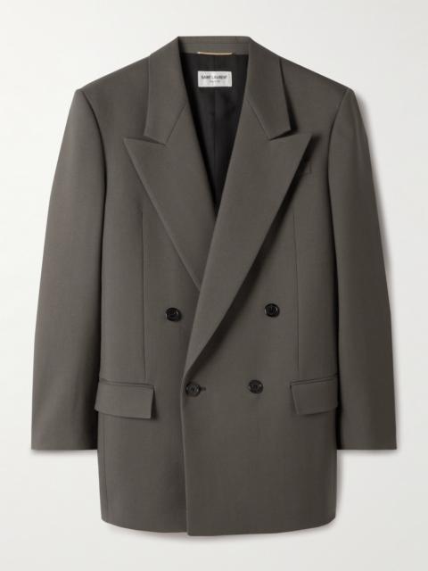 SAINT LAURENT Double-breasted Wool-gabardine Blazer