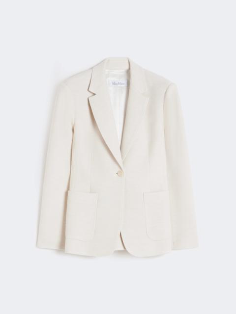 Max Mara Single-breasted piqué jersey blazer - IVORY
