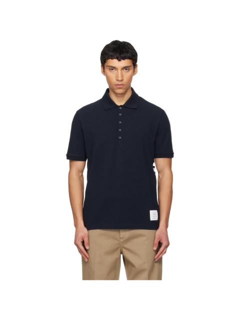 Thom Browne Navy Classic Pique 4-Bar Polo