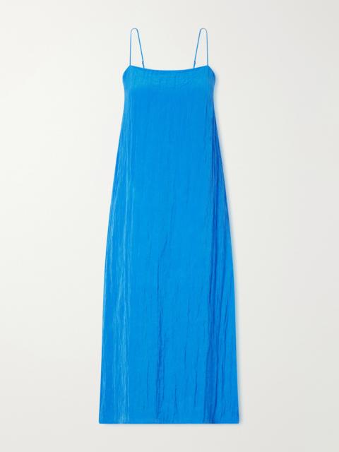 Tibi Crinkled Satin Midi Dress