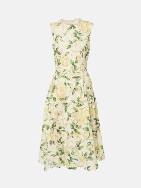 Oscar de la Renta floral midi dress
