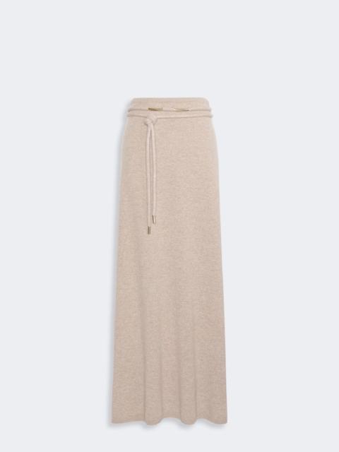 Max Mara OGGI Long cashmere yarn skirt - SAND