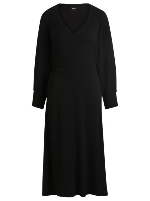 BOSS V-NECK DRESS WITH BUTTON CUFFS