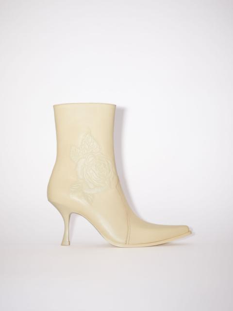 Heel ankle boots - Cream beige