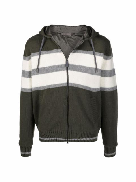 Herno zipped hooded cardigan