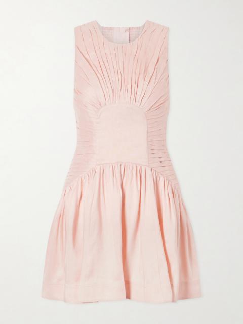 Aje. Medea Gathered Linen-blend Mini Dress