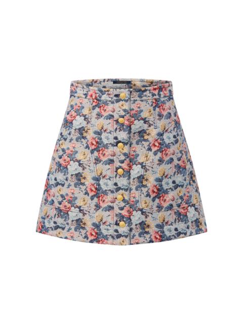 Louis Vuitton Floral Jacquard A-Line Skirt