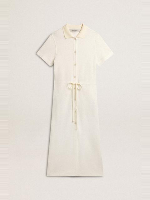 Polo dress in knitted cotton jersey