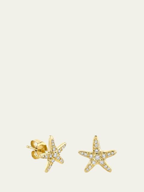SYDNEY EVAN 14K Yellow Gold & 0.17 TCW Diamond Starfish Stud Earrings