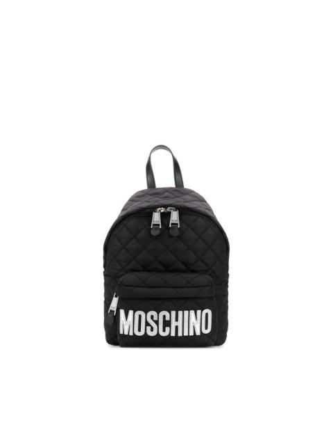 logo-print quilted backpack