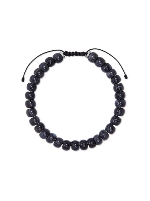 KENDRA SCOTT Cade Oxidized Sterling Silver Corded Bracelet in Black Banded Agate