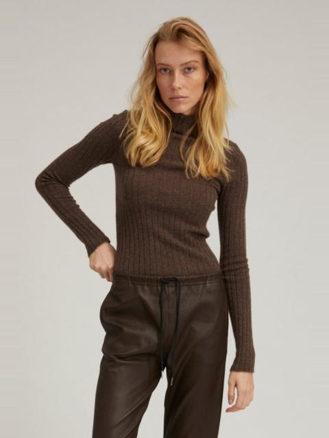 SPRWMN TRUFFLE HEAVY CASHMERE MOCK NECK