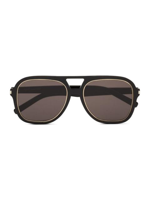 SAINT LAURENT Saint Laurent SL602RIM001 Aviator Full Rim Sunglasses — Black