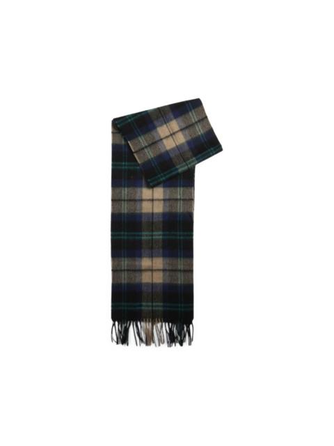 Barbour tartan-check fringed scarf
