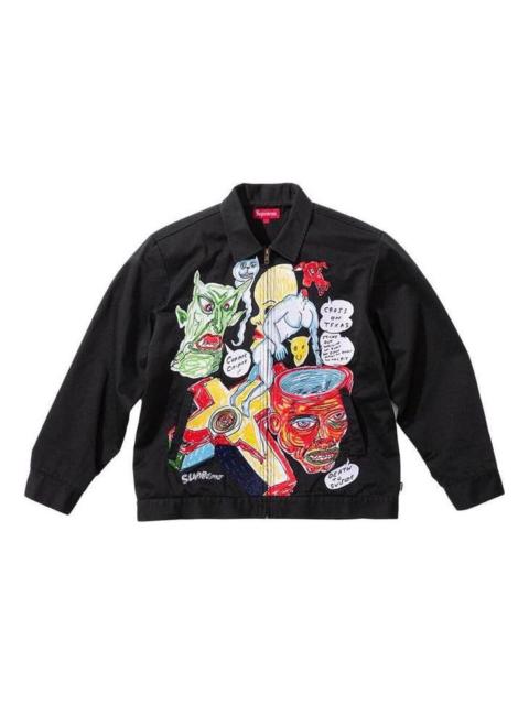 Supreme Supreme x Daniel Johnston 자수 작업 재킷 '블랙 멀티 컬러' SUP-SS20-631