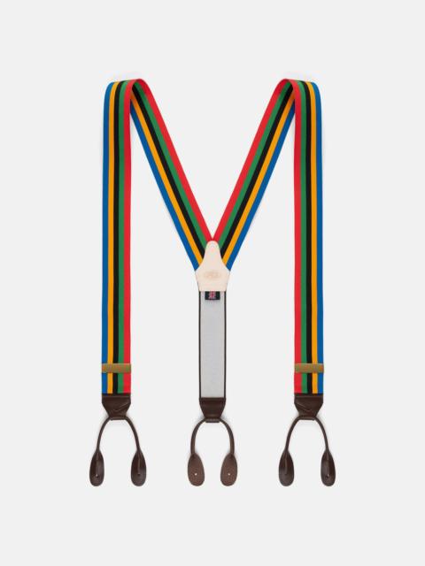 J. PRESS MADE-IN-ENGLAND MULTI-COLORED STRIPED BARATHEA BRACES