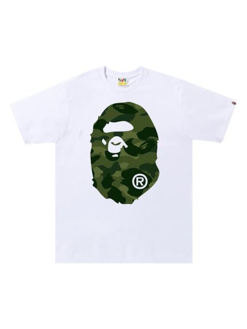 A BATHING APE® BAPE Color Camo Big Ape Head Tee 'White/Green'
