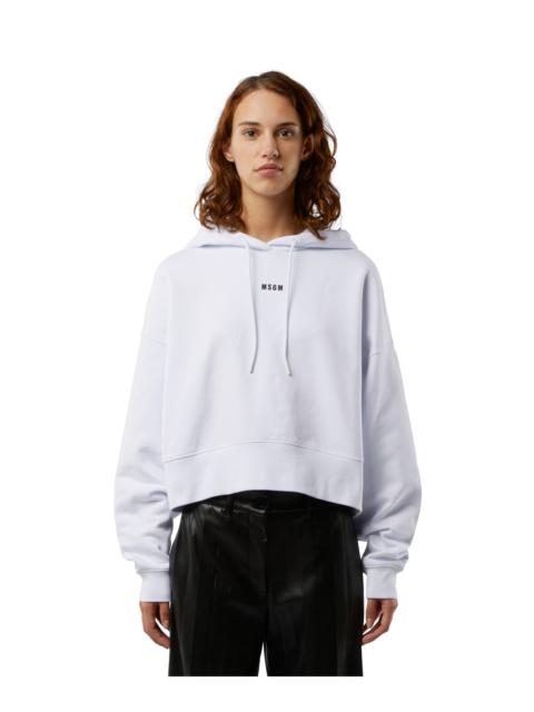MSGM Cotton sweatshirt with hood and micro logo