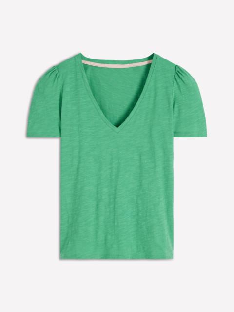 BODEN Sophie V-Neck Slub T-shirt-Aloe Green