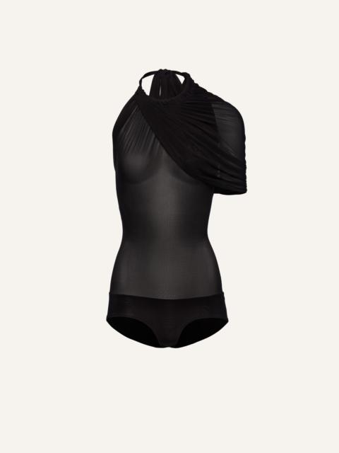 MAGDA BUTRYM Cape effect halter bodysuit in black
