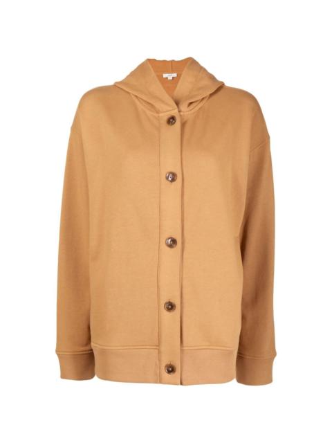 button-up cotton hoodie