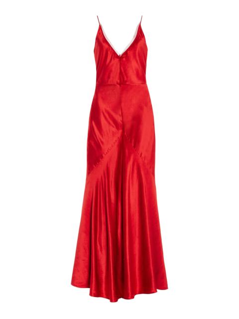 Brigita Dress in Scarlet Red Silk Velvet