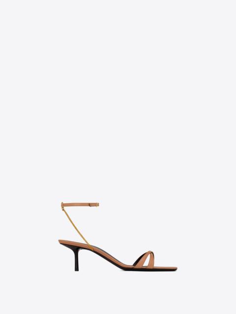 SAINT LAURENT melody sandals in shiny leather