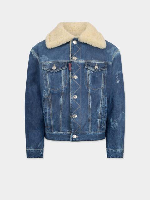 DSQUARED2 DARK FROSTED SHEARLING JEAN JACKET
