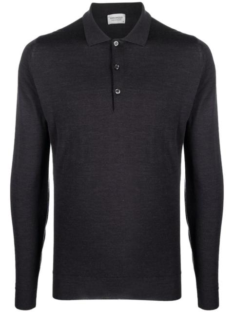 JOHN SMEDLEY button-front long-sleeved polo shirt