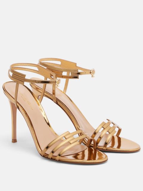 Gianvito Rossi Metallic leather slingback sandals