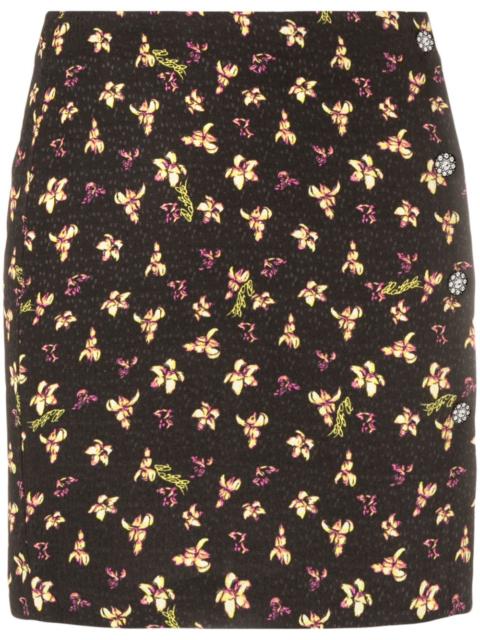 ROTATE floral-pattern jacquard miniskirt