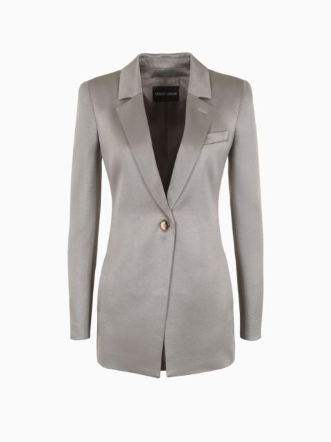 GIORGIO ARMANI Single-breasted jacket in ottoman silk