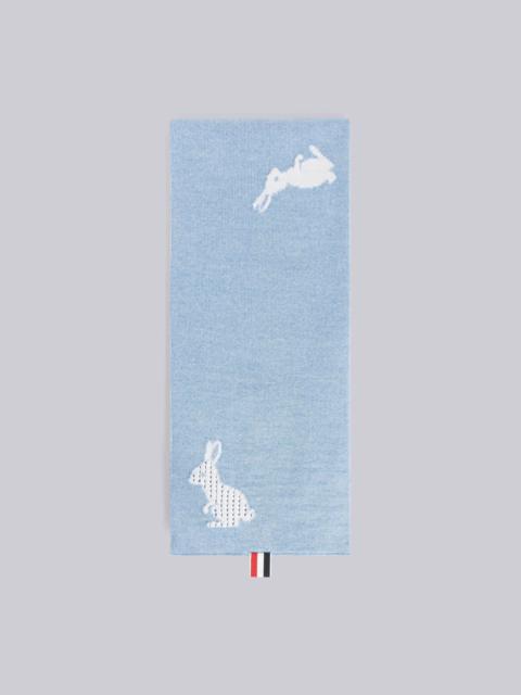 Thom Browne Merino Wool Rabbit 4-Bar Intarsia Scarf