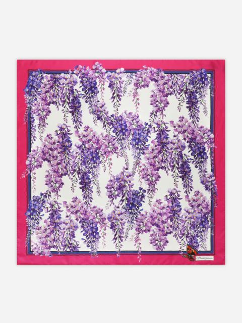 Dolce & Gabbana Wisteria-print twill scarf (90 x 90)
