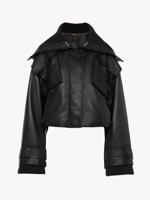Chloé SHORT BOMBER JACKET IN SOFT LEATHER