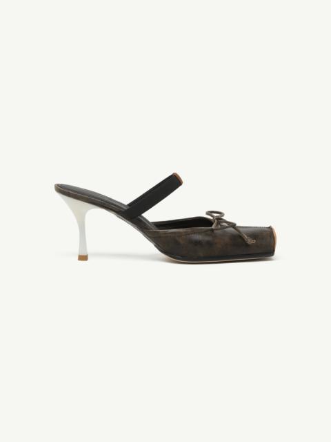 MM6 Maison Margiela Square-toe leather ballerina mules