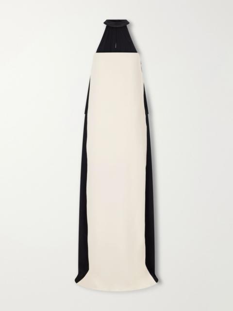 Valentino Strapless scarf-detailed silk-cady gown Cream