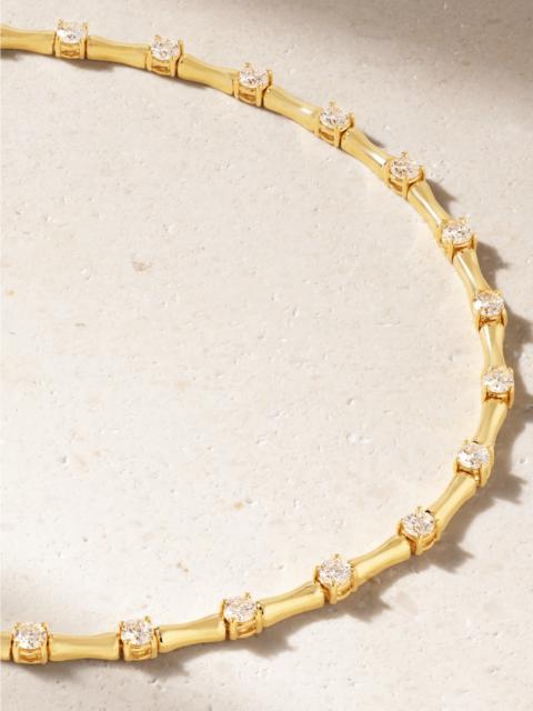 ANITA KO Bamboo 18-karat Gold Diamond Choker