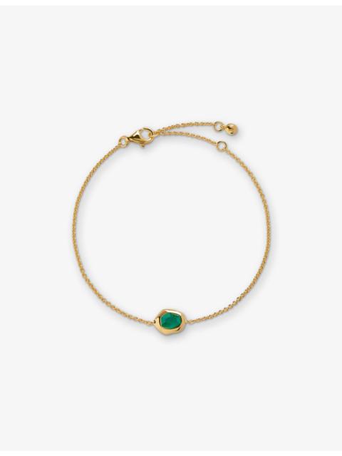 MONICA VINADER Odyssey Onyx and 18ct Yellow-Gold Vermeil Chain Bracelet