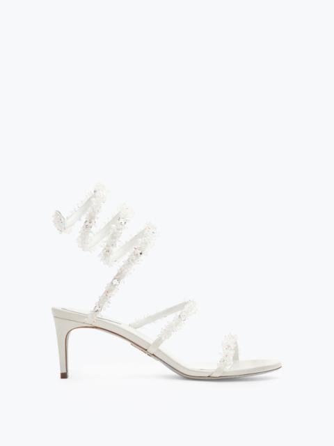 RENE CAOVILLA Cinderella White Sandal With Serpent 60