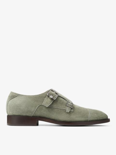 JIMMY CHOO Finnion Monkstrap
Sage Velvet Suede Monk Strap Shoes