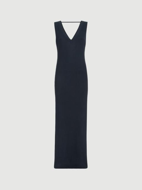 Brunello Cucinelli Cotton rib knit dress with monili