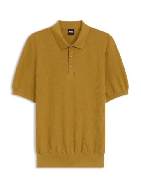 BOSS REGULAR-FIT KNIT POLO IN STRUCTURED FABRIC