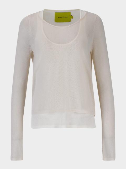 MARQUES’ALMEIDA Layered Wide-Neck Knit Top