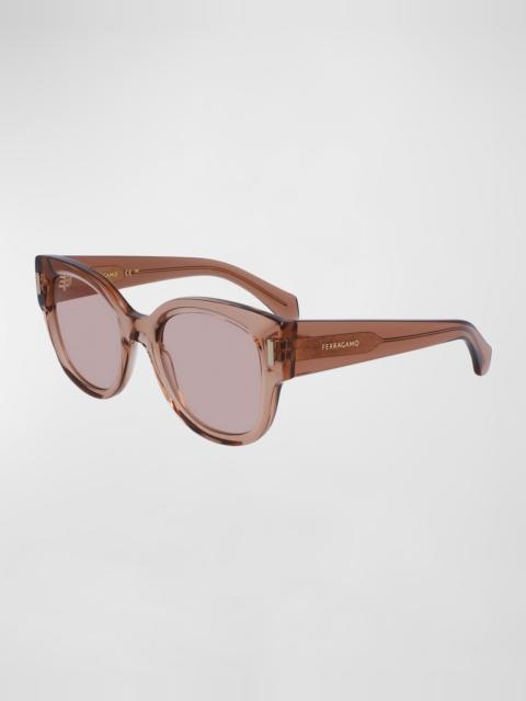 FERRAGAMO Rivets Acetate Cat-Eye Sunglasses